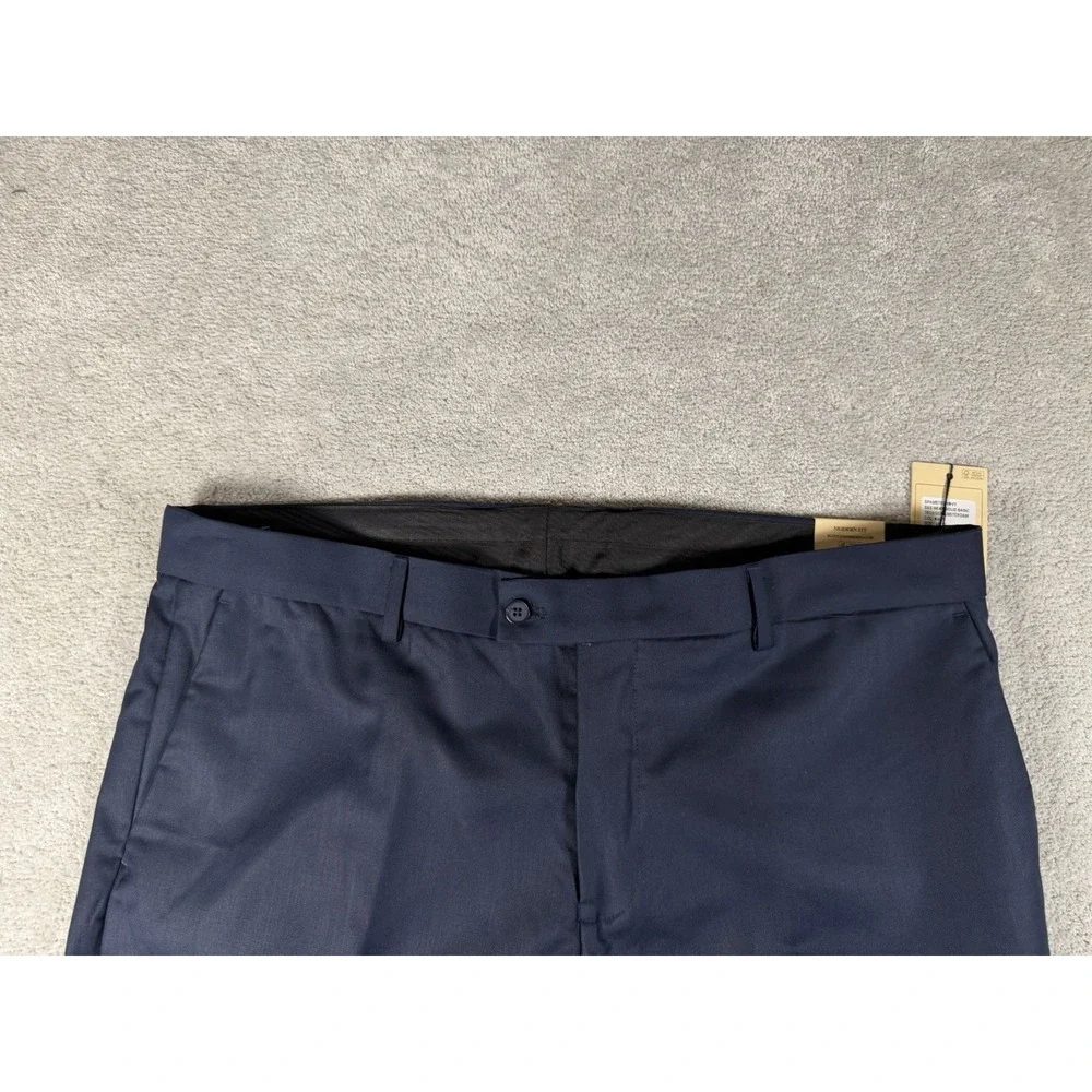 Scotch & Soda Amsterdam Trousers Mens 40x30 Navy Blue Modern Fit Dress Pants New